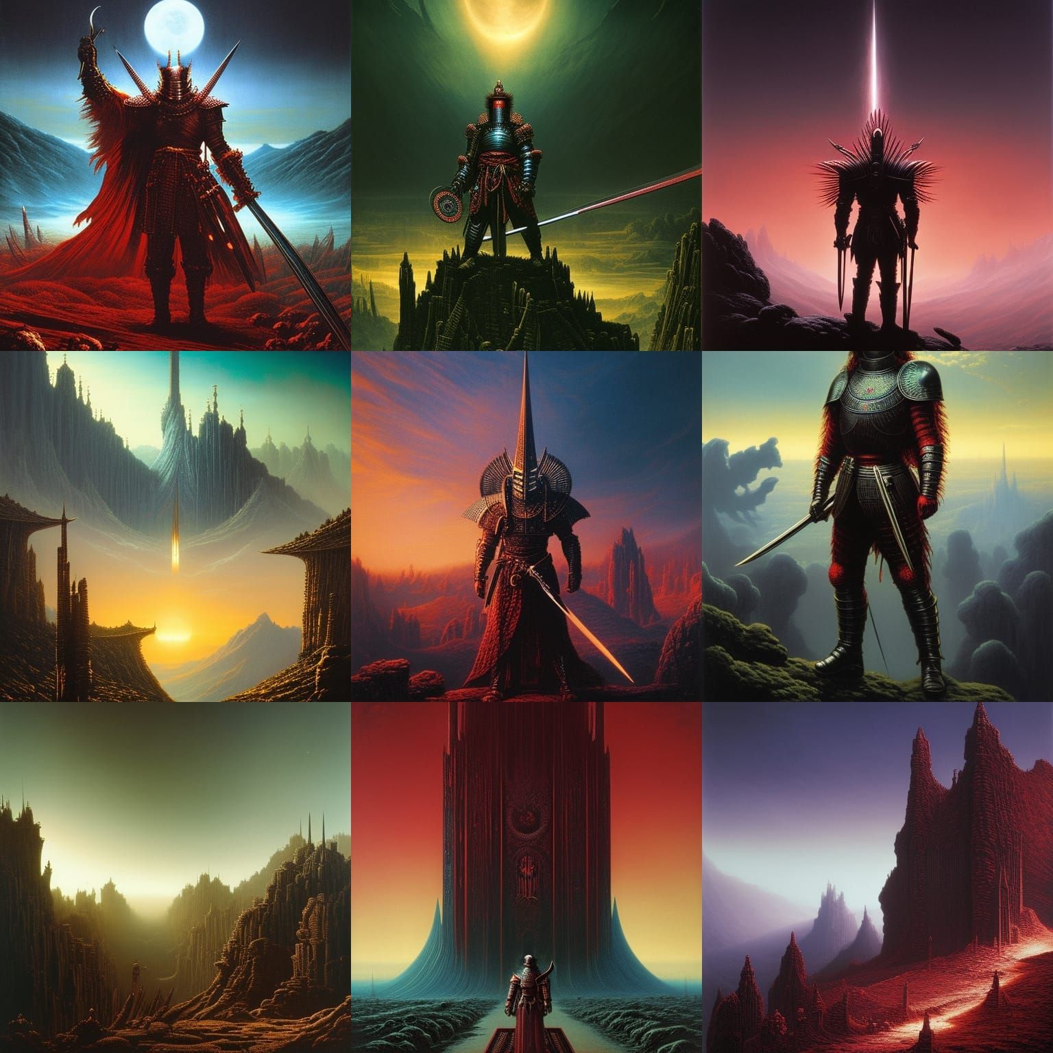 Futuristic Samurai Knight in Digital Art Style