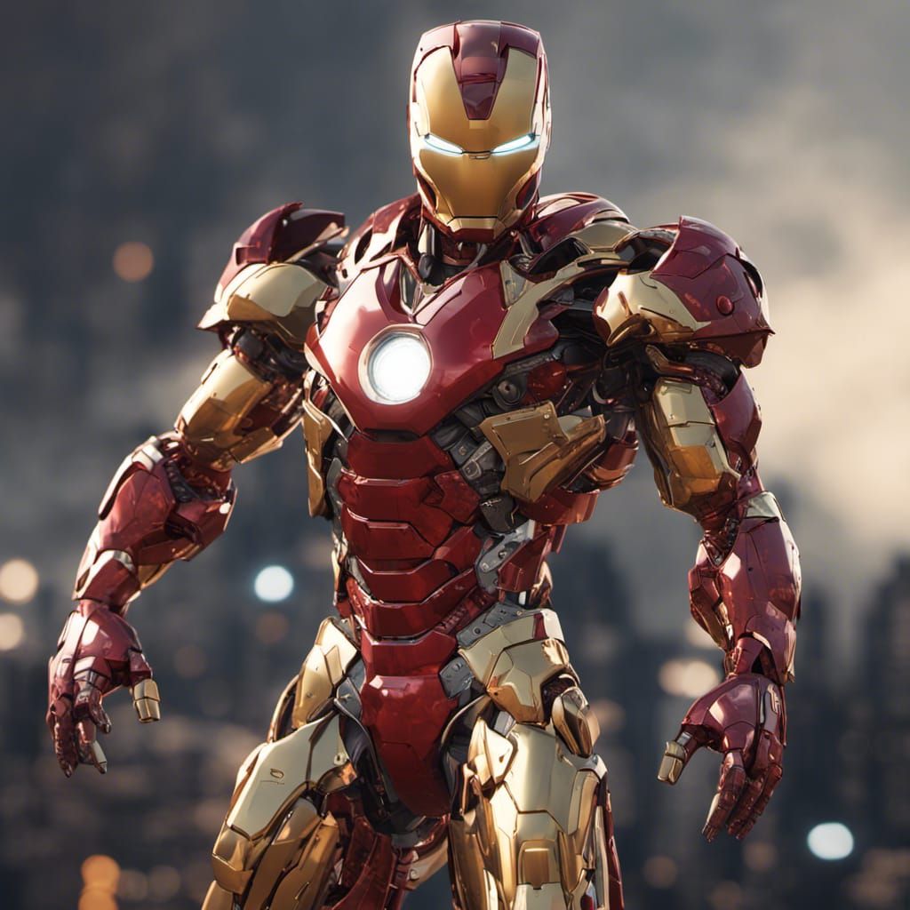 Vegeta as Iron Man in Sci-Fi Mech Suit