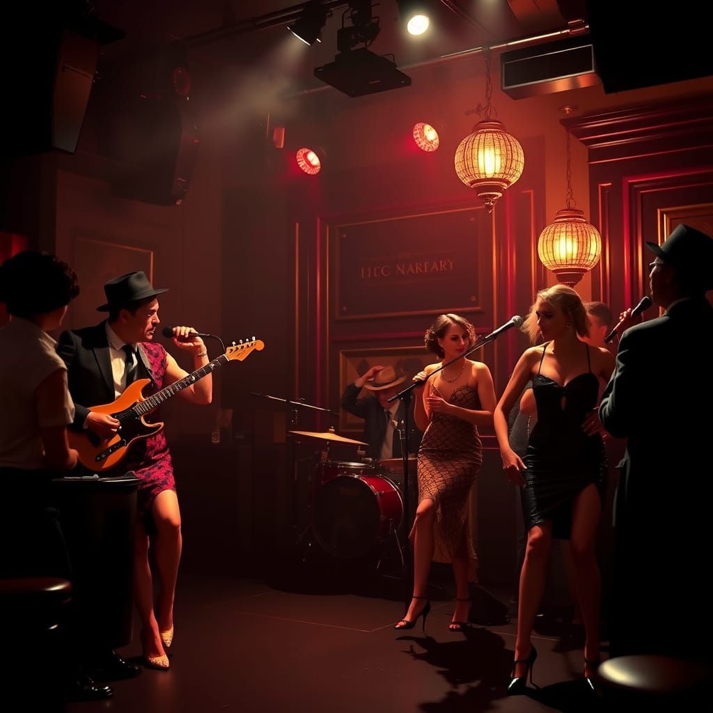 Roaring 20s Jazz Club Scene in Art Deco Style