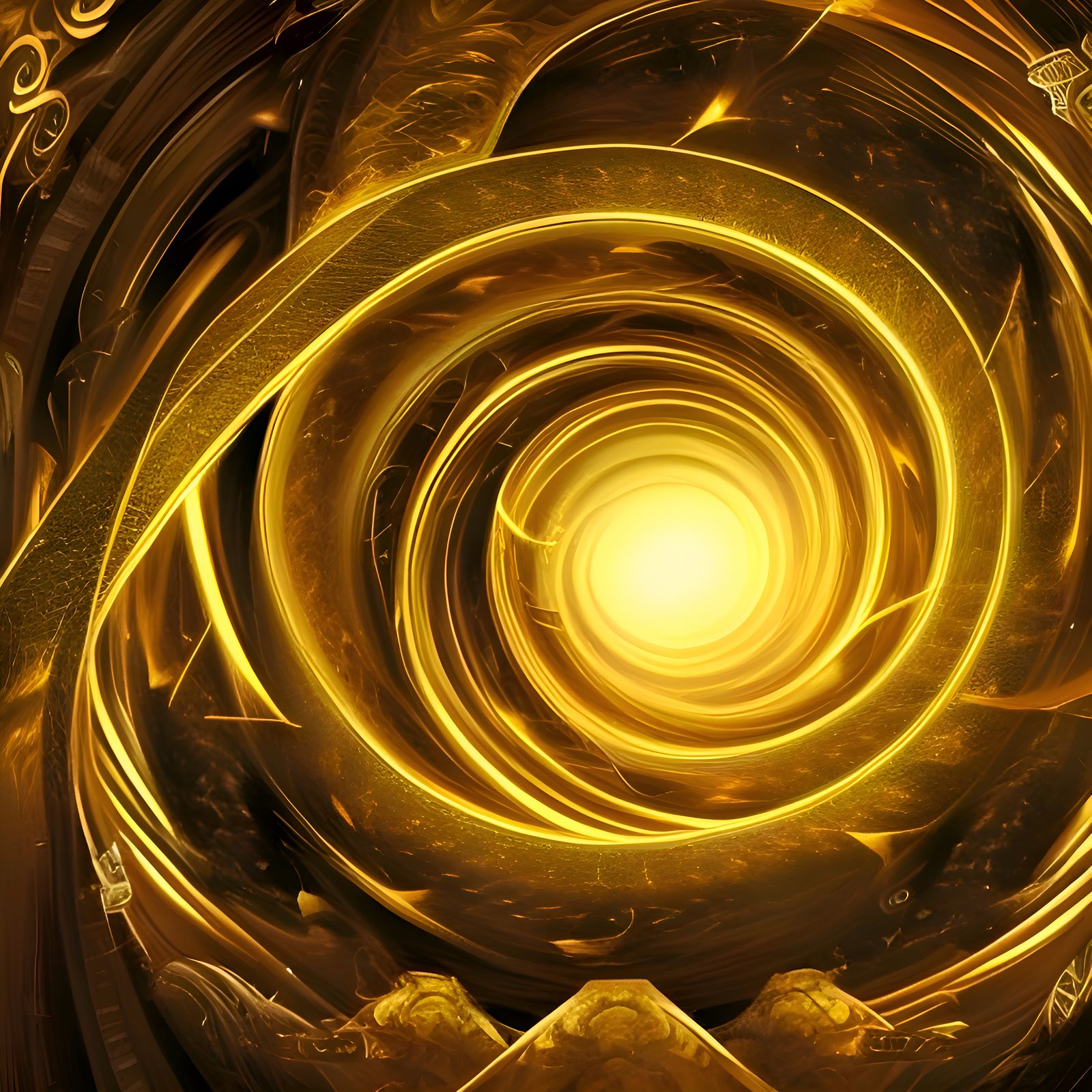 Golden Vortex of Souls: Digital Matte Painting