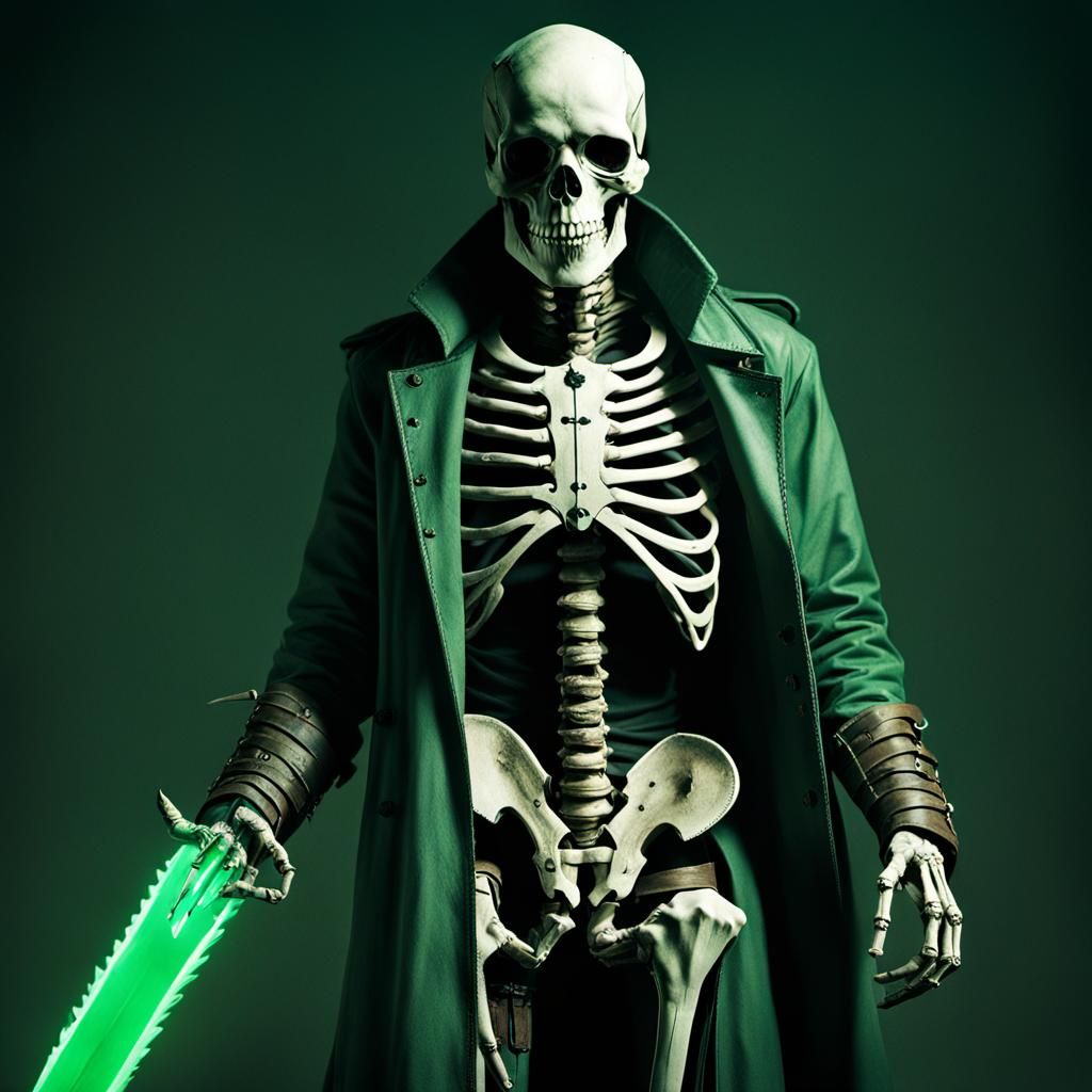 Skeleton with Bone Blade in Cinematic Style