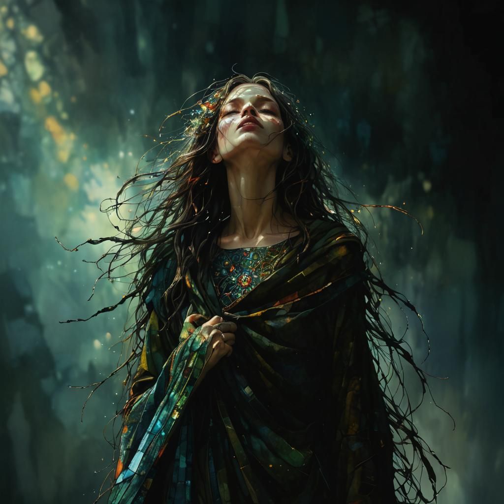 Stained Glass Art Brut Digital Illustration