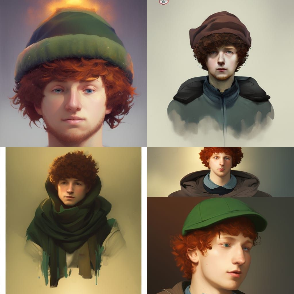 Kyle and Stan Portrait in Art Nouveau Style