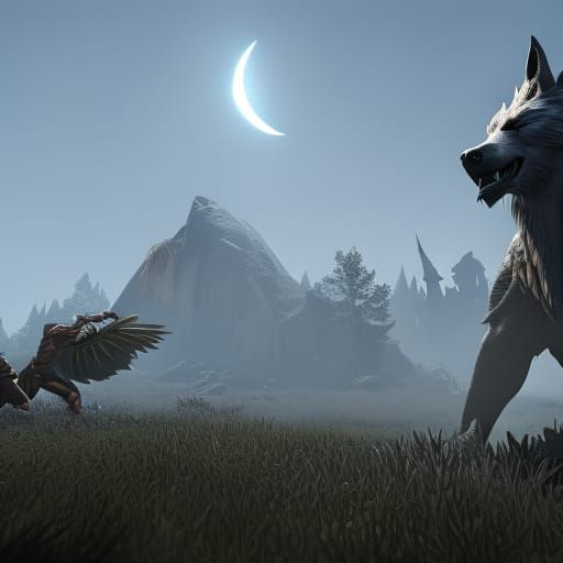 Hyperdetailed Werewolves in Dark Fantasy Style