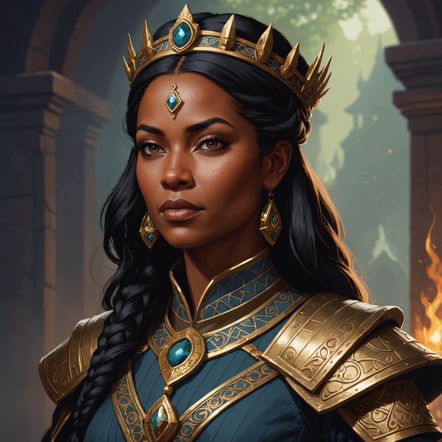 Queen Nyssara Shadar-Kai Portrait in Pathfinder Style