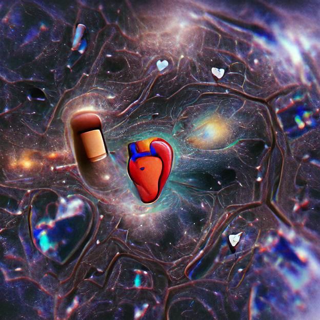 Cosmic Heart Floating in the Universe