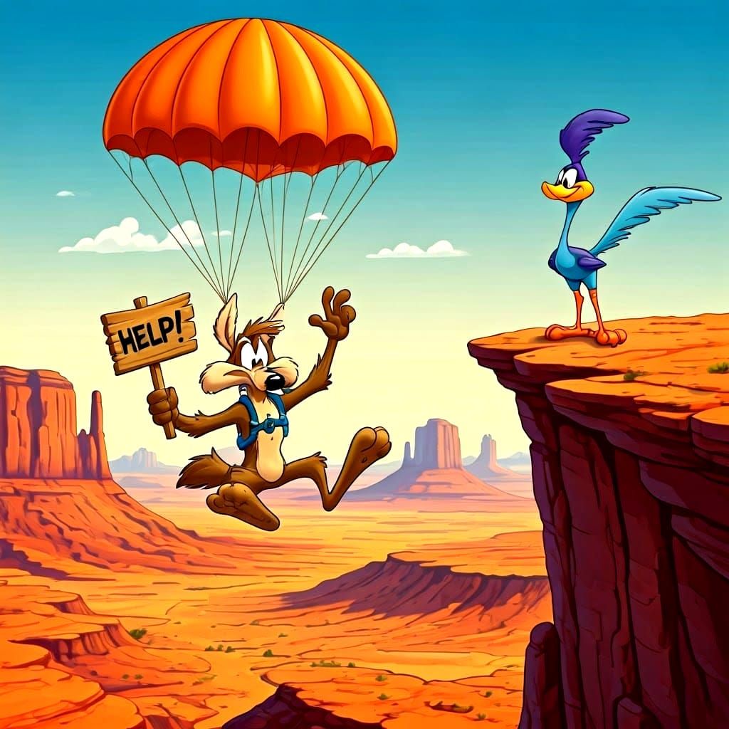 Wile E. Coyote Skydiving: Looney Tunes Animation
