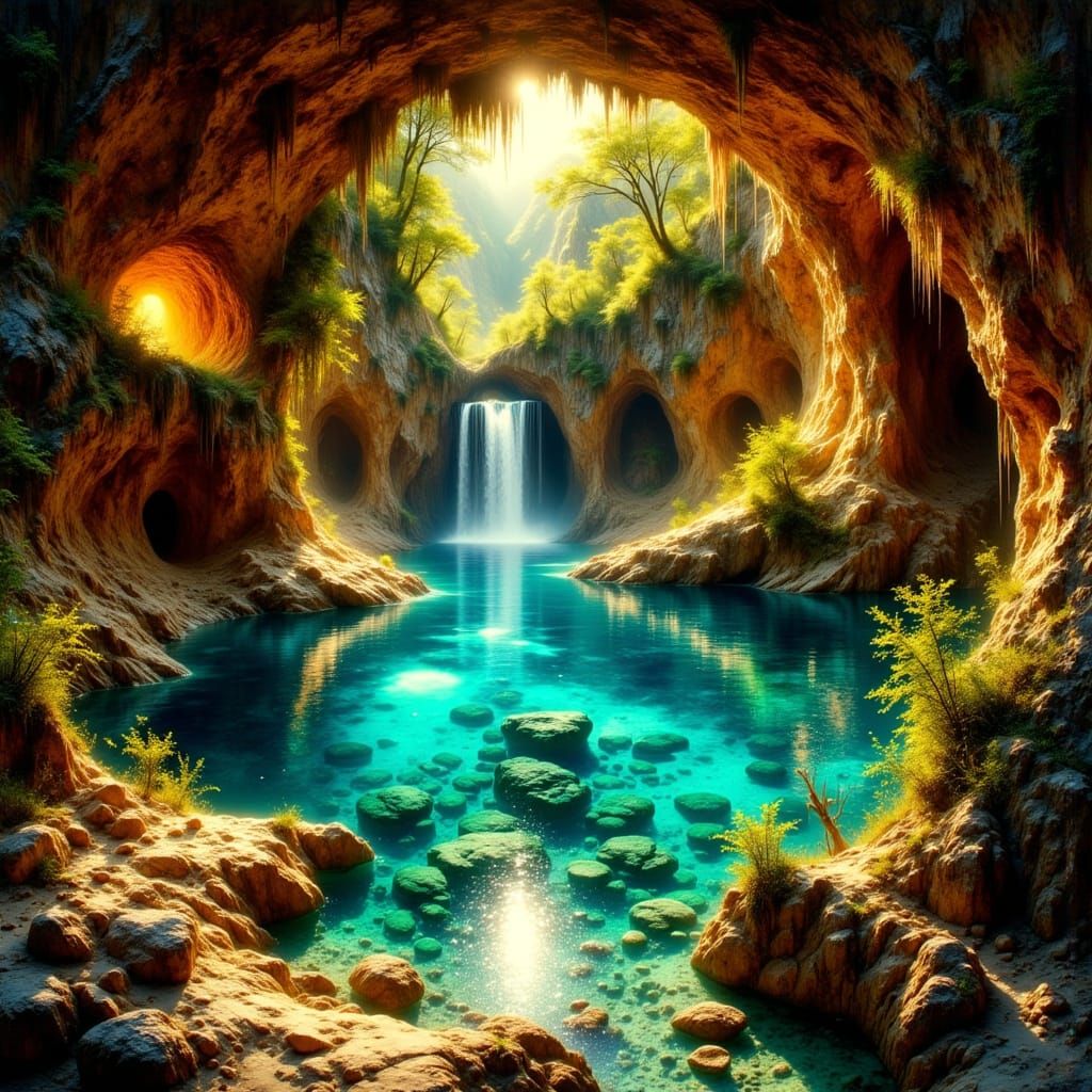 Emerald Lagoon Cave with Hot Springs