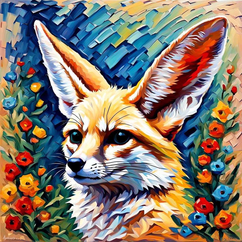 Fennec Fox in Expressionist Oil Painting Style