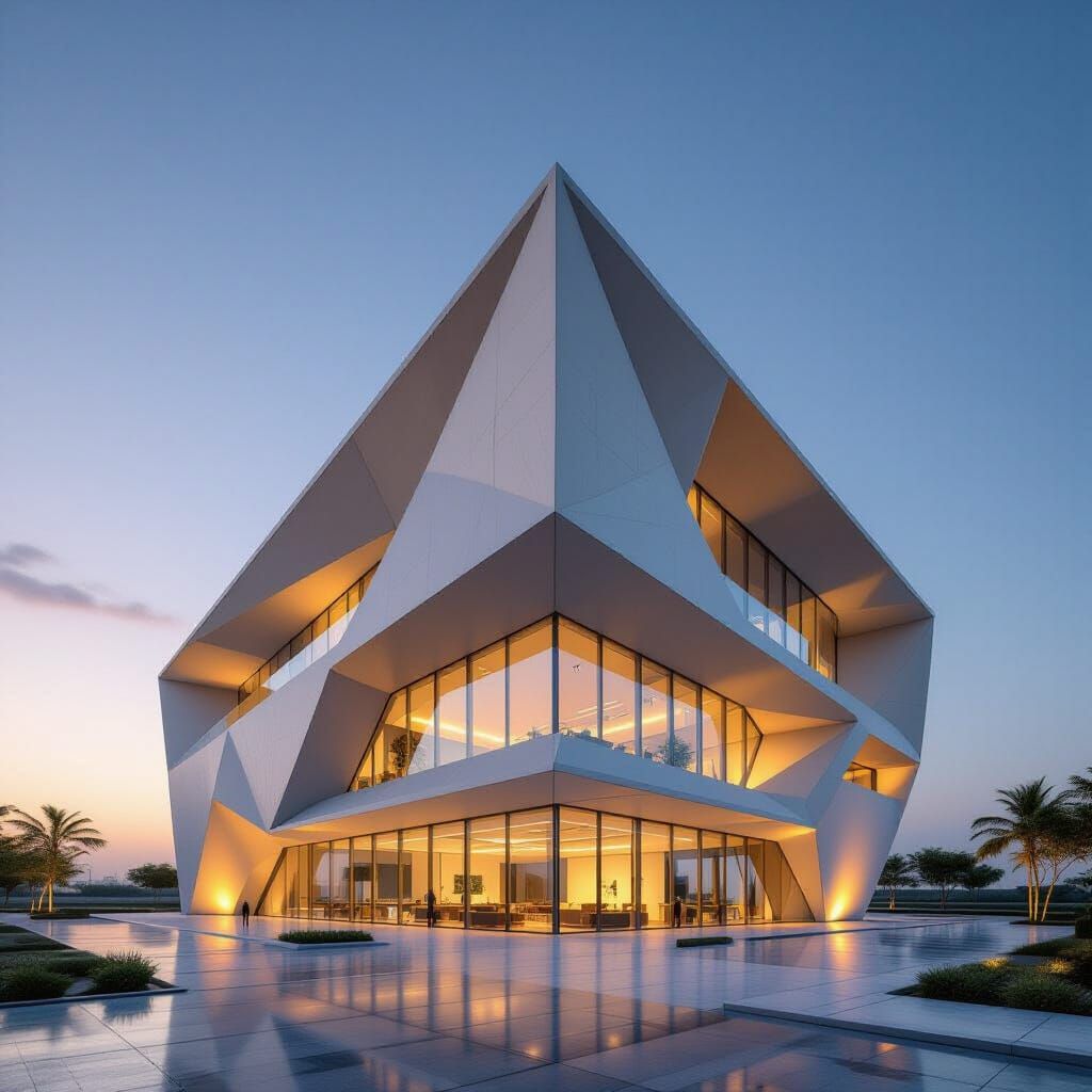 Modern African Architecture: Geometric Building at Golden Ho...