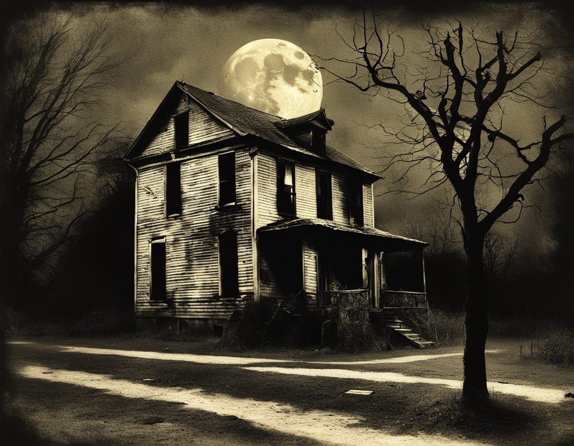 Android Detective at Moonlit Murder Scene in Pictorialism