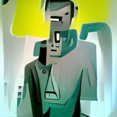 Sci-Fi Character Portrait in Julian Opie Style