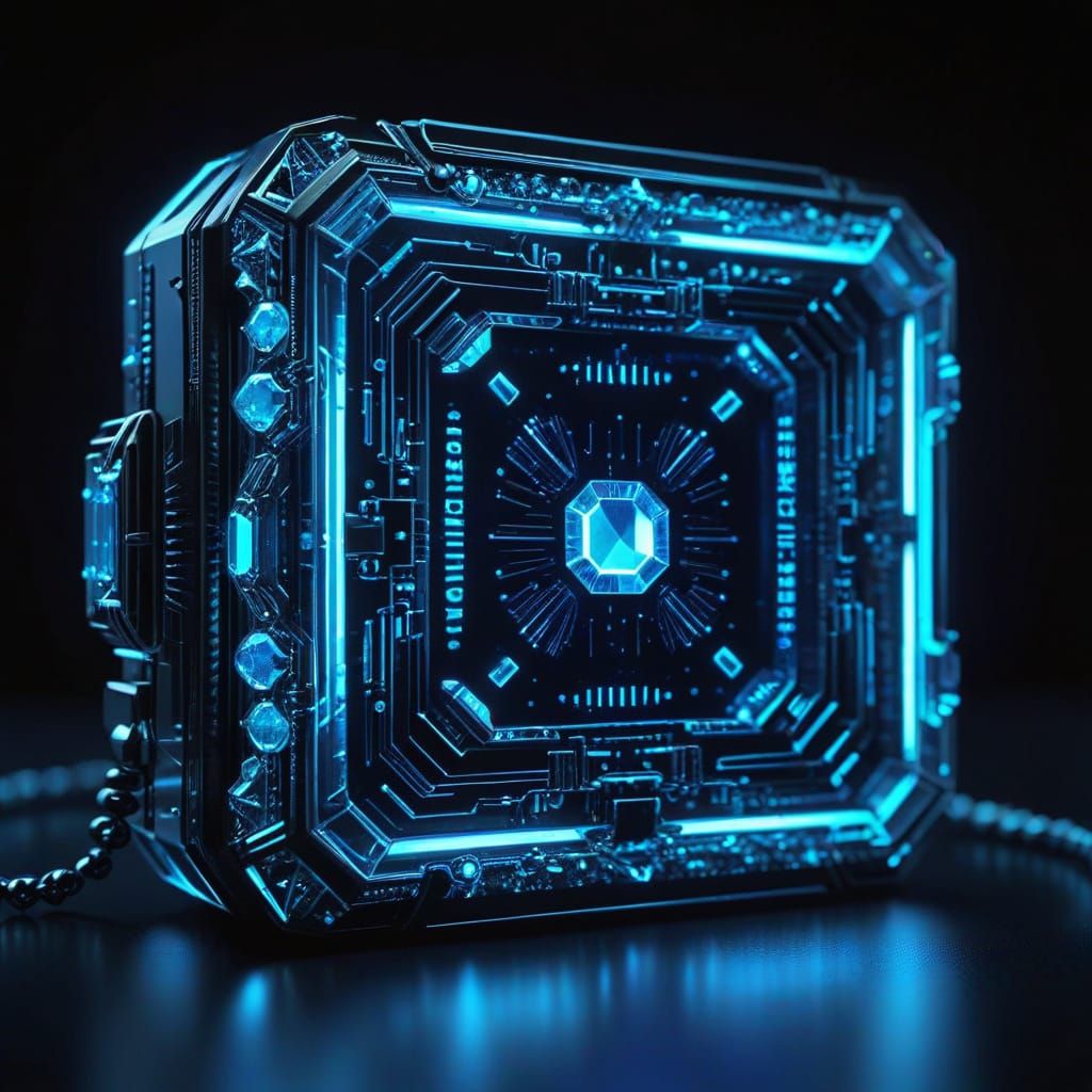 Neon Crystal Jewelry in Science Fiction Style