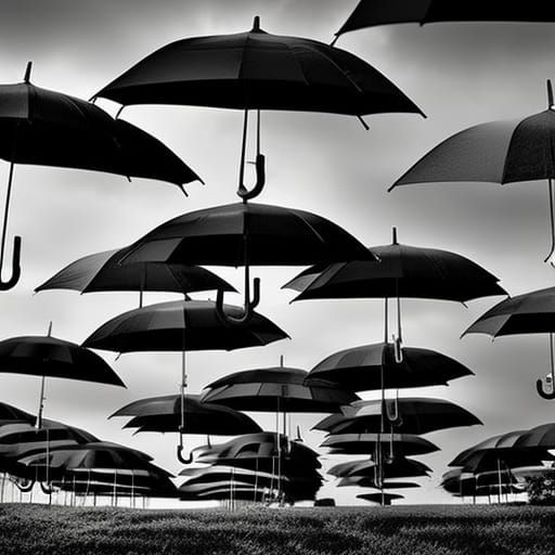 Detailed Umbrellas in Hyperrealistic Style