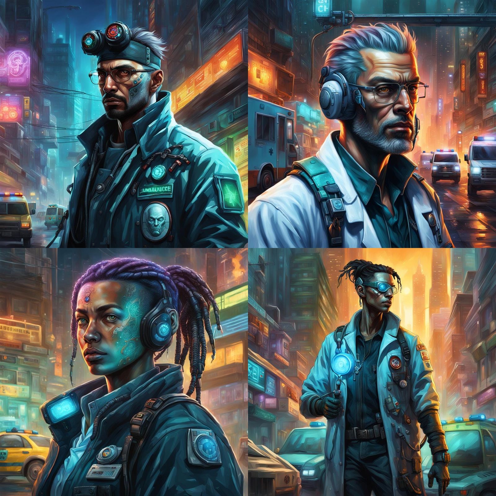 Cyberpunk Doctor with Cyberware in Dramatic Lighting