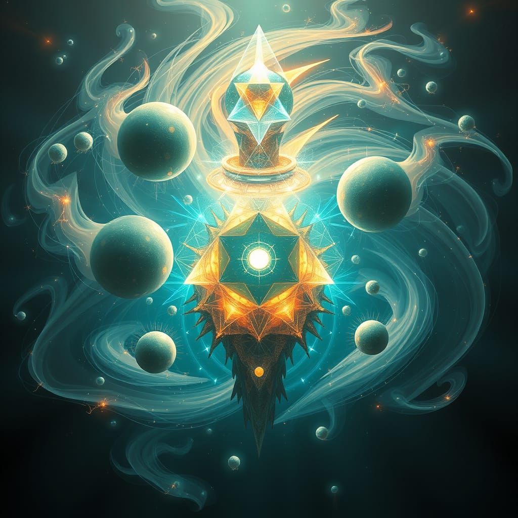 Ethereal Geometric Entity Transforms in a Dazzling Light