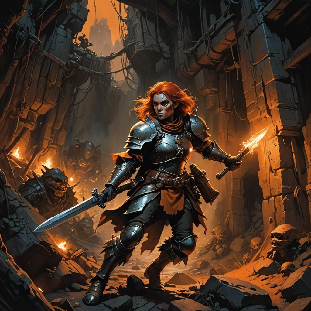 Hobgoblin Stalks Prey in a Mushroom Lit Mine