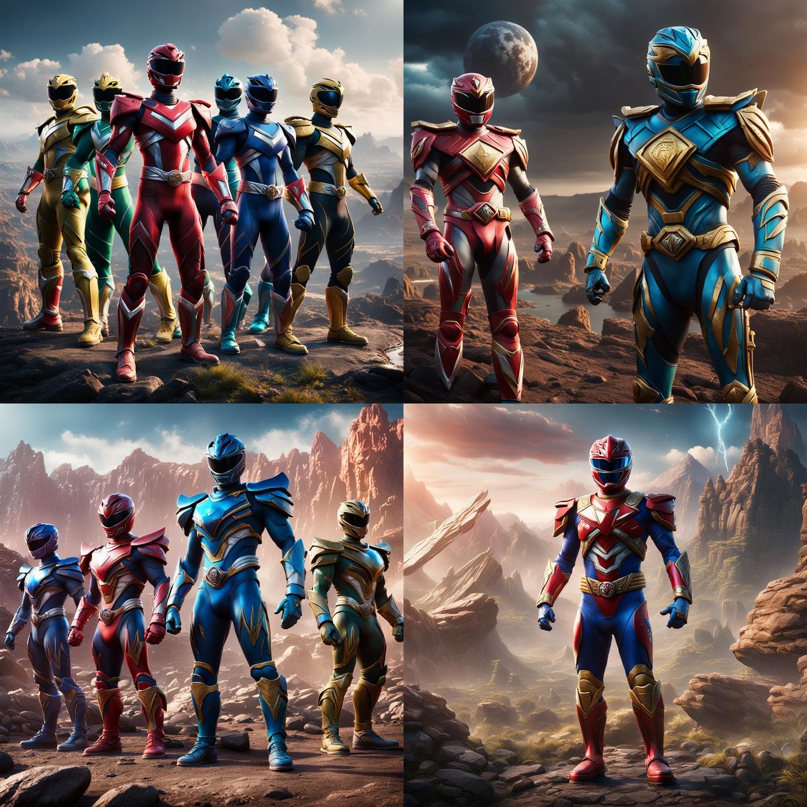 Detailed Power Rangers Matte Painting in 8K