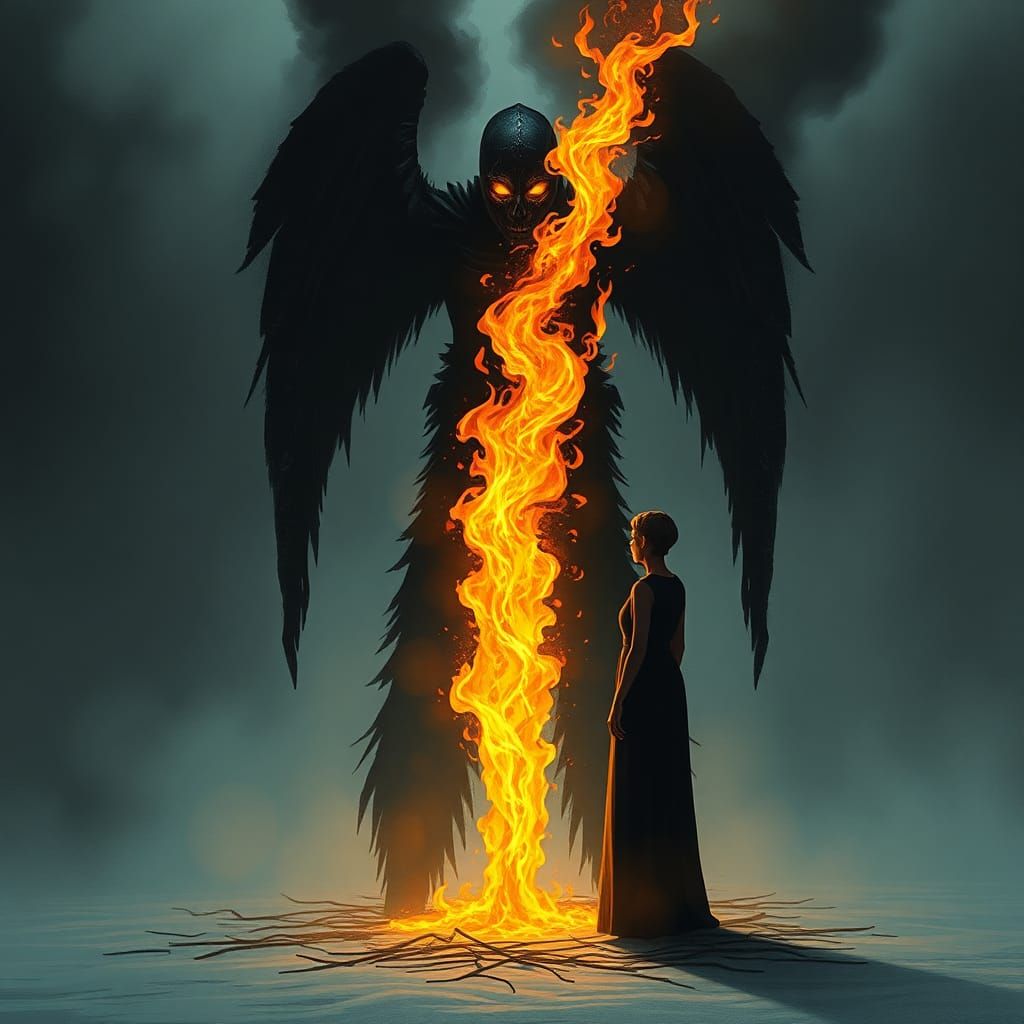 Ominous Figure Engulfed in Flames