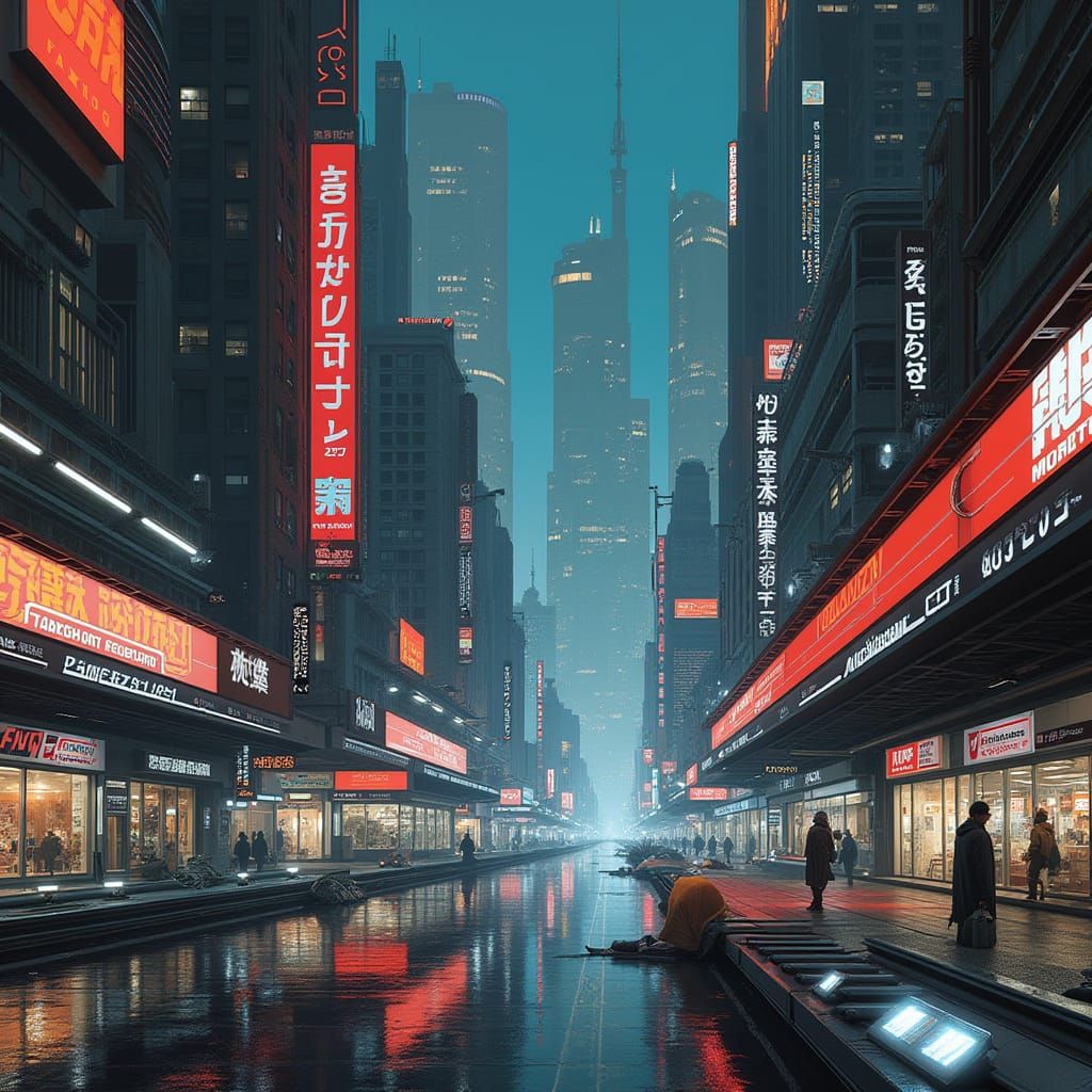 Futuristic Cityscape in Retro-Futuristic Style