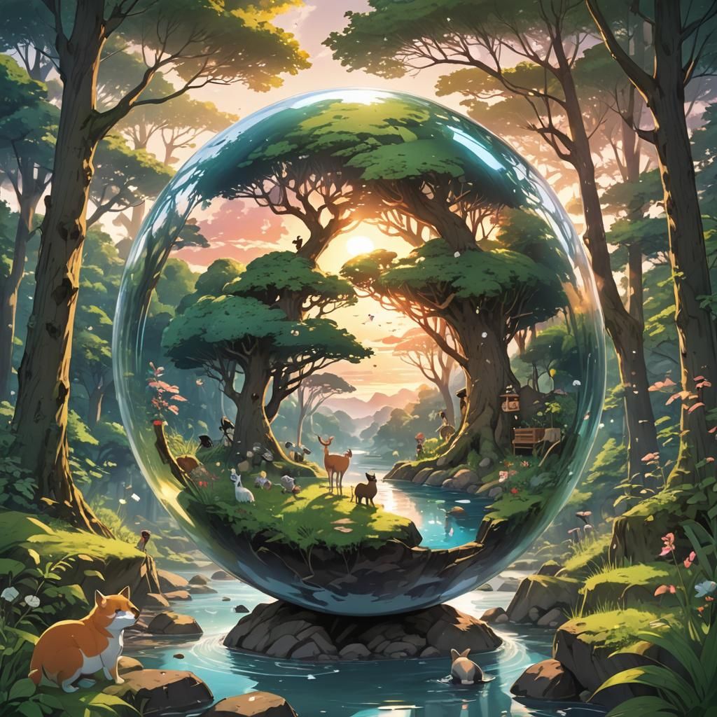 Forest in a Sphere: Anime Sunset