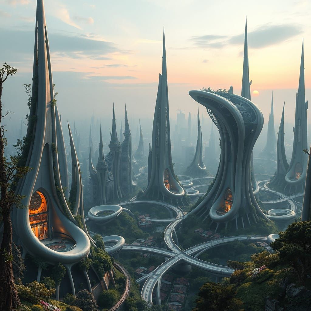 Surreal Vegetal Metropolis Rises from the Earth