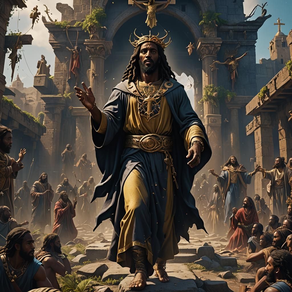 Detailed Matte Painting of Black Jesus in 8K