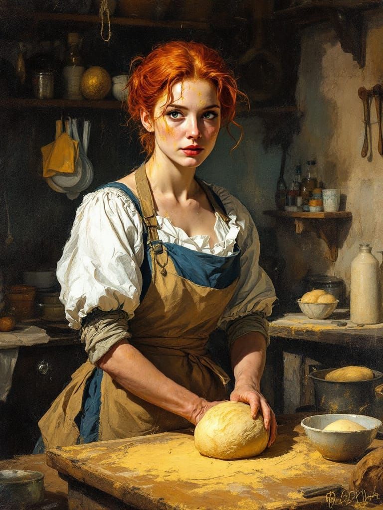 Redhead Baker in Bustling Kitchen, Toulouse-Lautrec & Soutin...