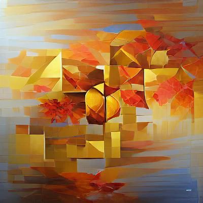 Golden Hour: Abstract Geometric Autumn Painting