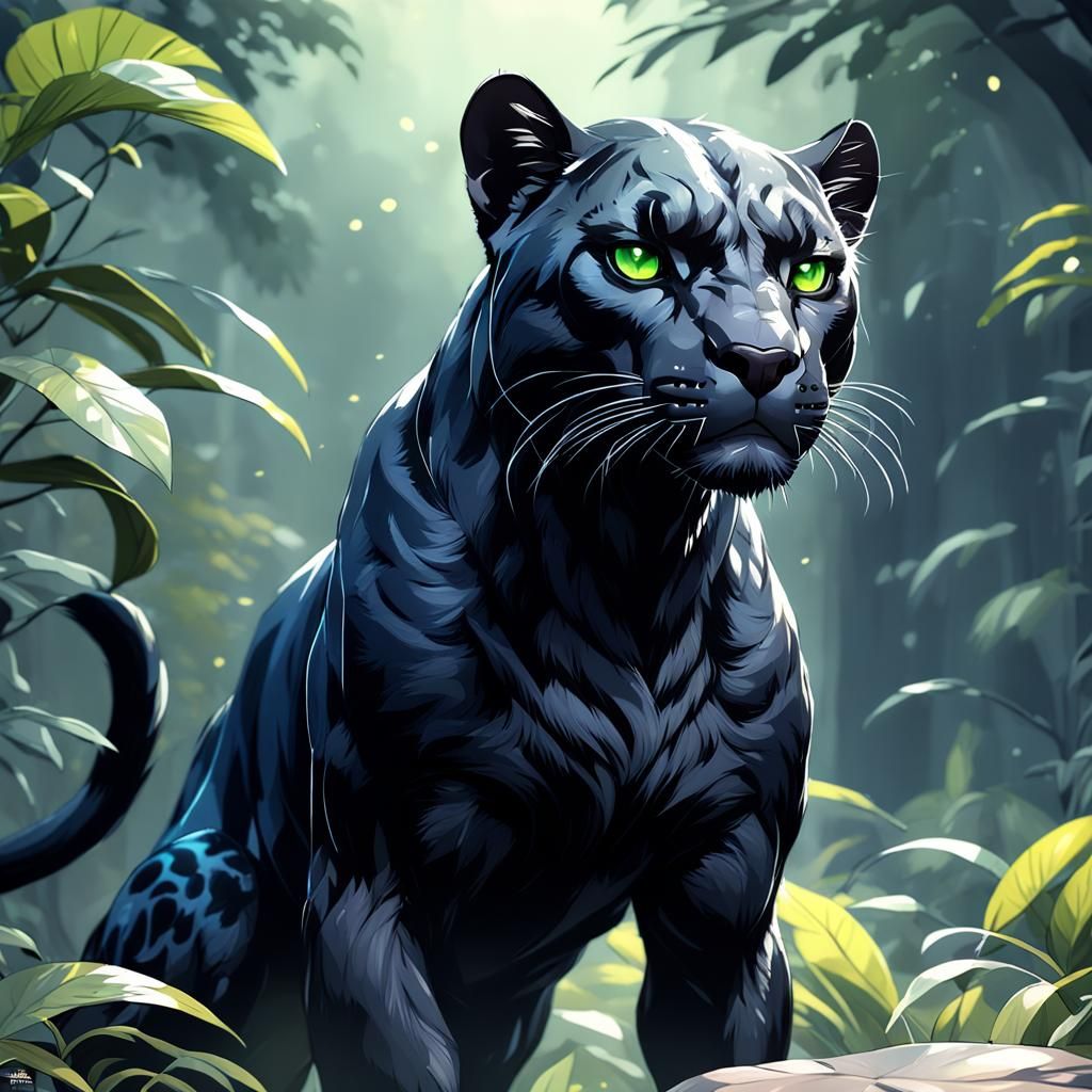 Bagheera: 3D Anime Art Inspired by WLOP