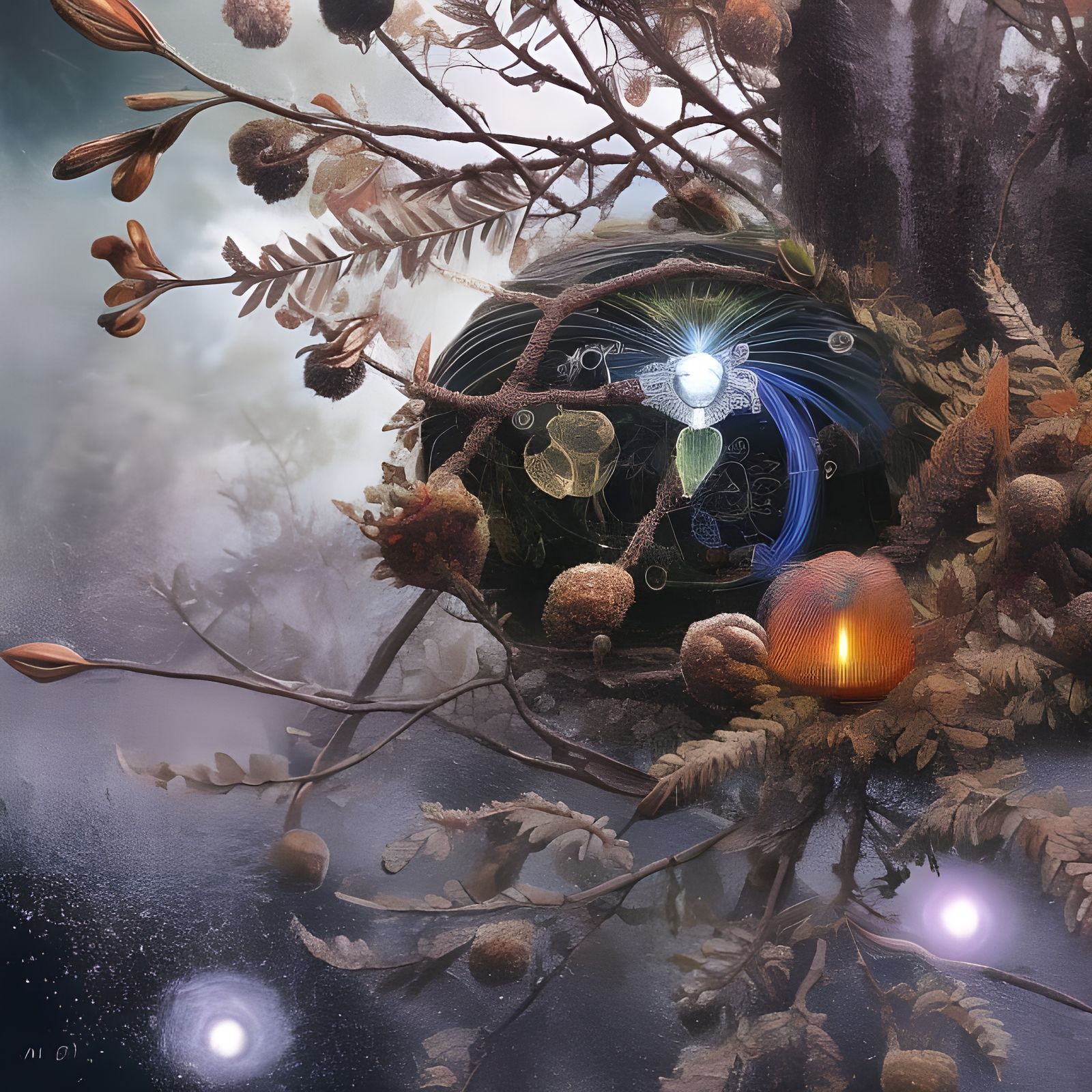 Mad Scientist with Spider in Neoclassical Style