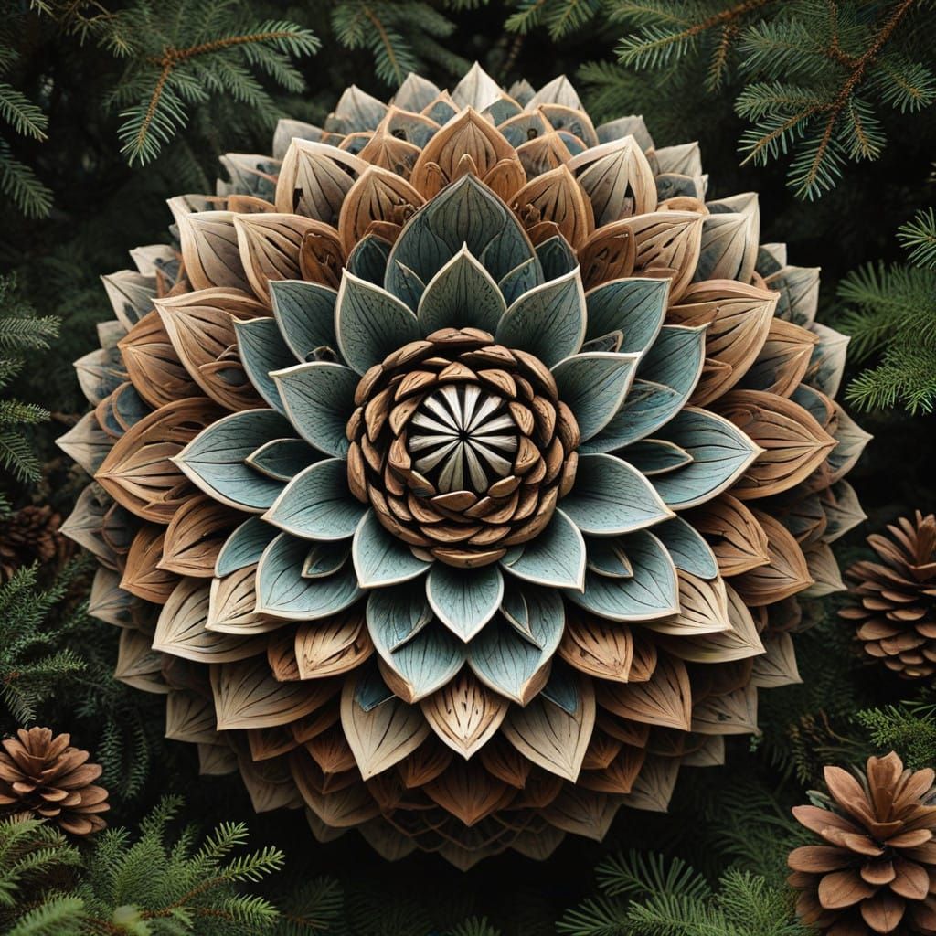 Sacred Geometry Pinecone Sculpture