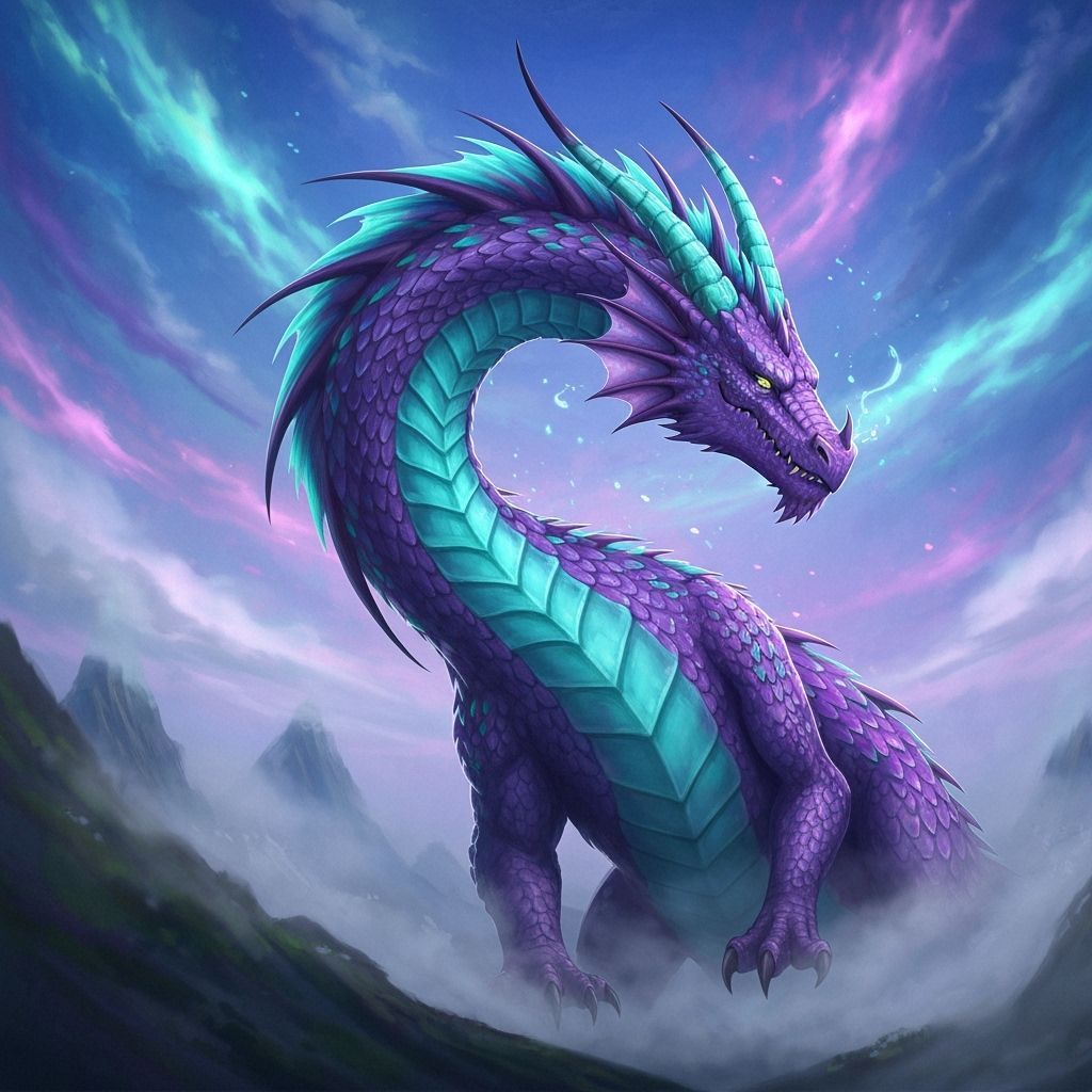 Emotional Dragon Transformation in Digital Painting Style