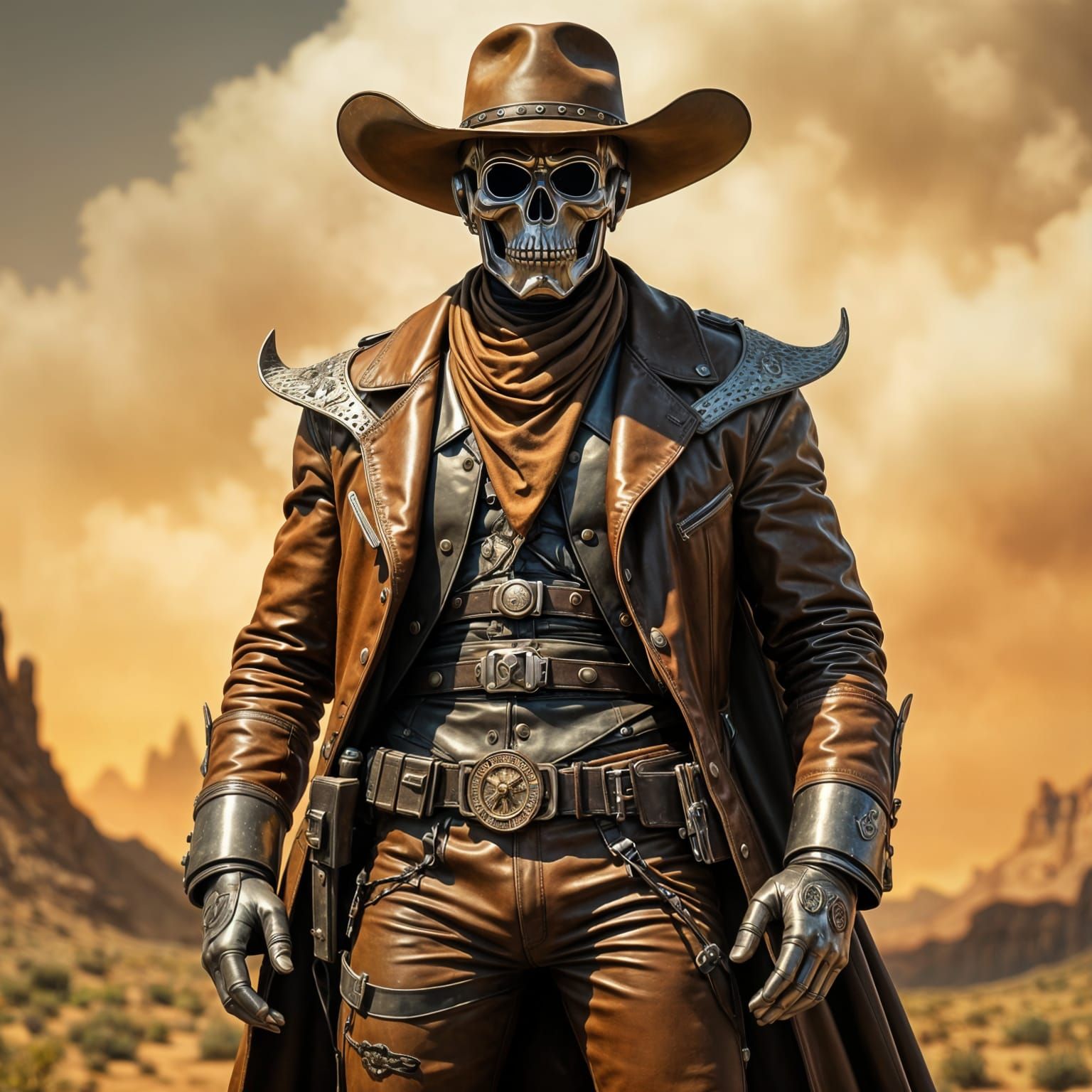 Retro Robot Sheriff in the Old West