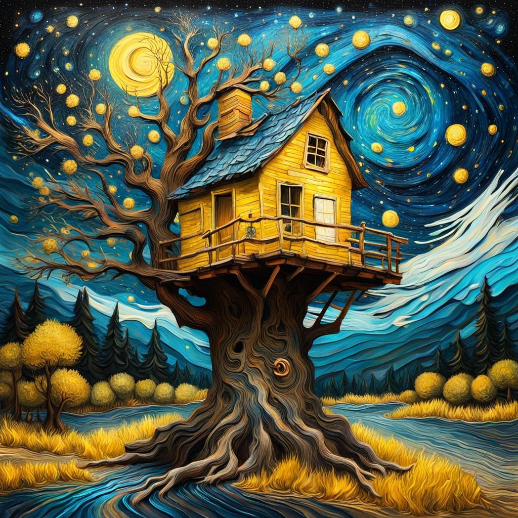 Starry Night Over the Treehouse