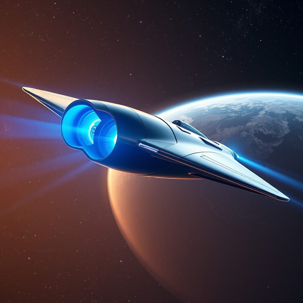 Sleek Space Explorer in Futuristic Cyberpunk Style