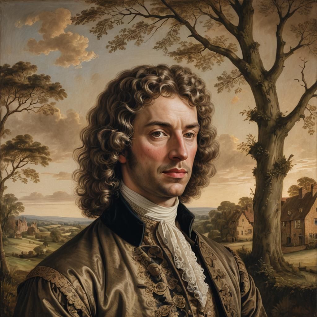 17th Century Portrait of William Stane in Rural England
