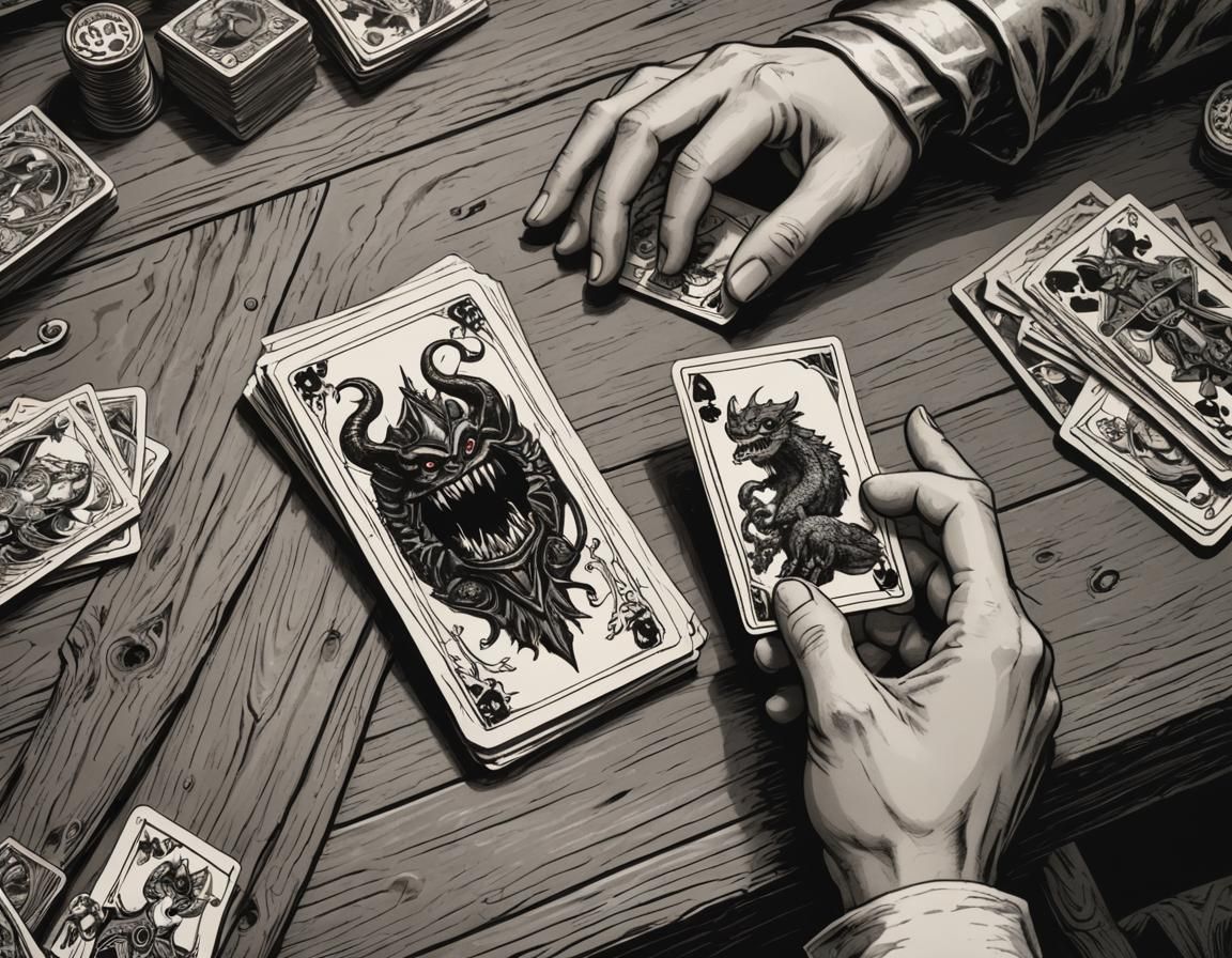 Monster Card Selection: Comic Book Style Sketch