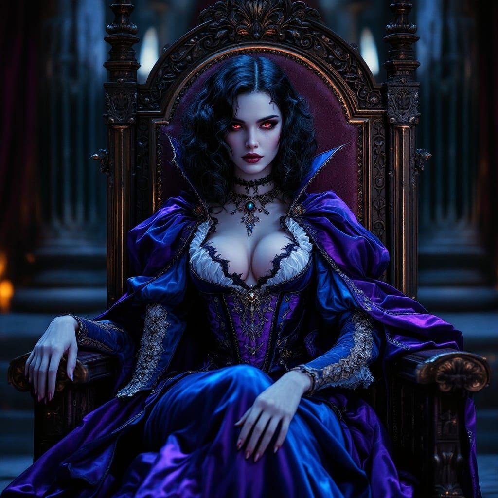 Ethereal Vampiress Portrait in Regal Tudor Attire