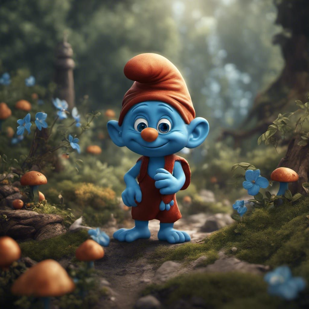 Adorable Smurf in Detailed Matte Painting