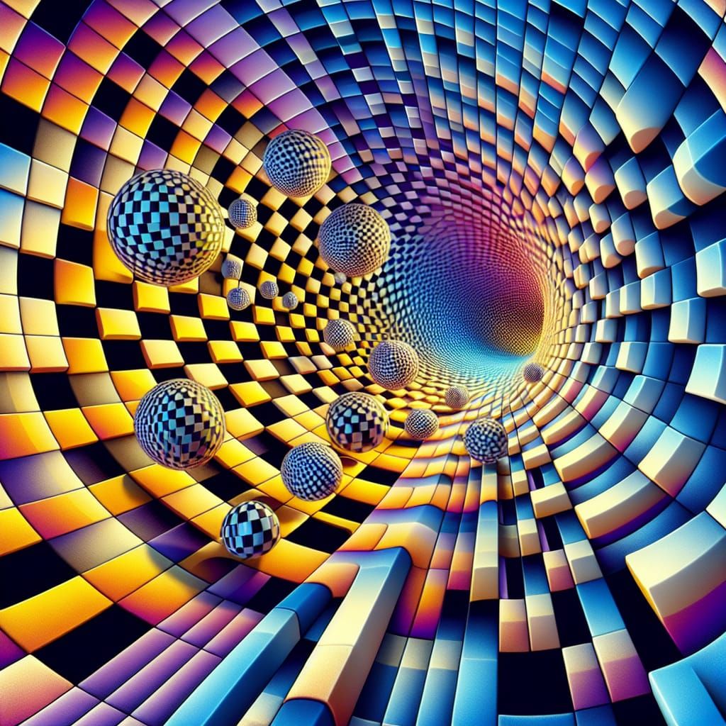 Abstract Geometric Pattern with Tunnel Effect