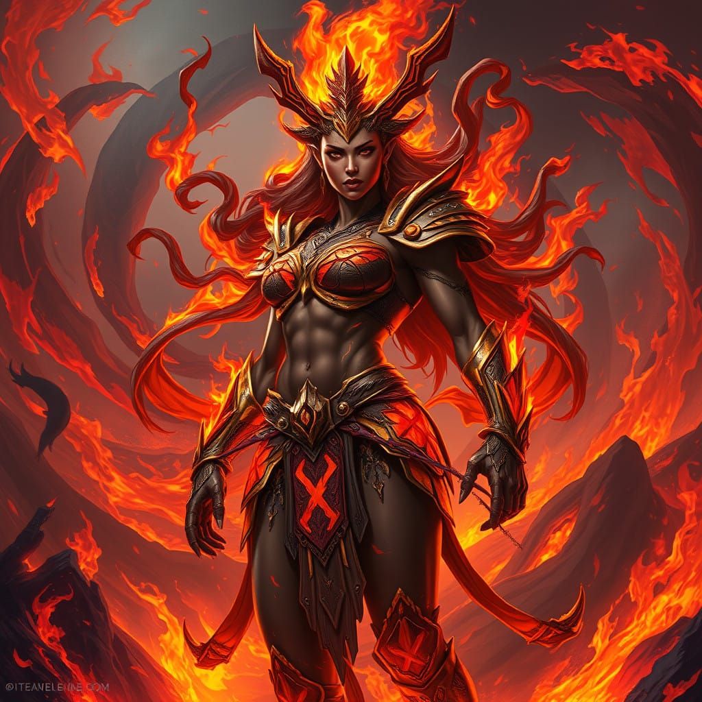 Fiery Goddess Born from Inferno