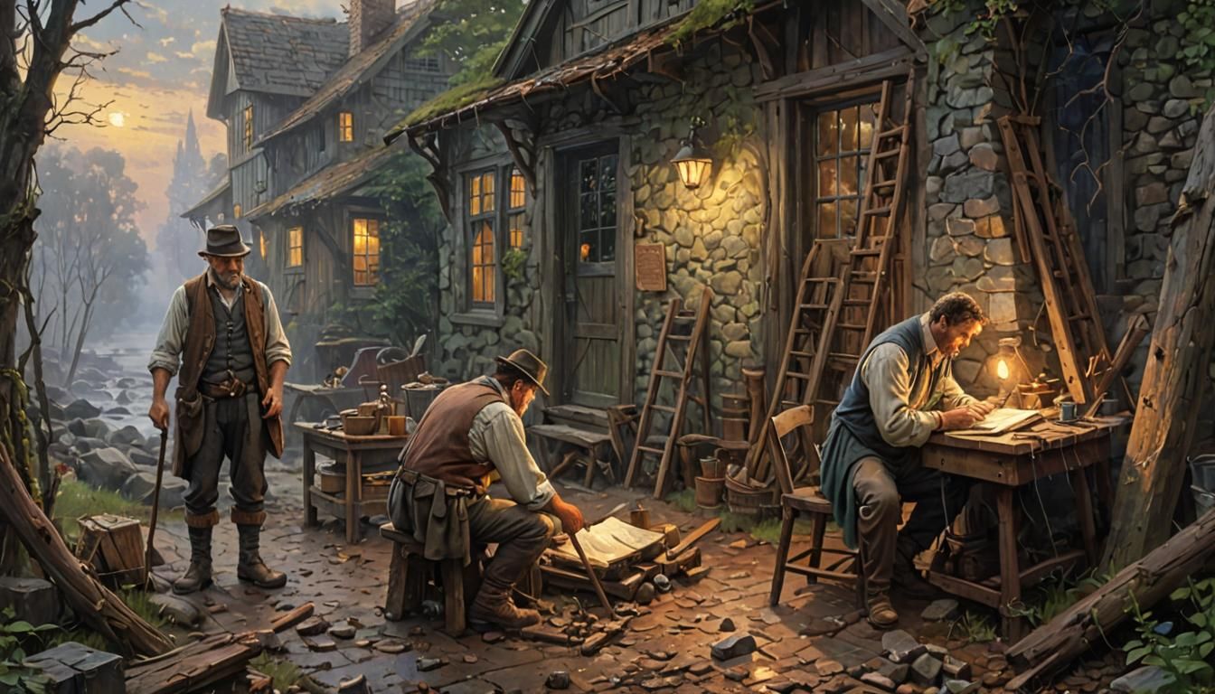 Men at Work: Impressionistic Landscape Painting