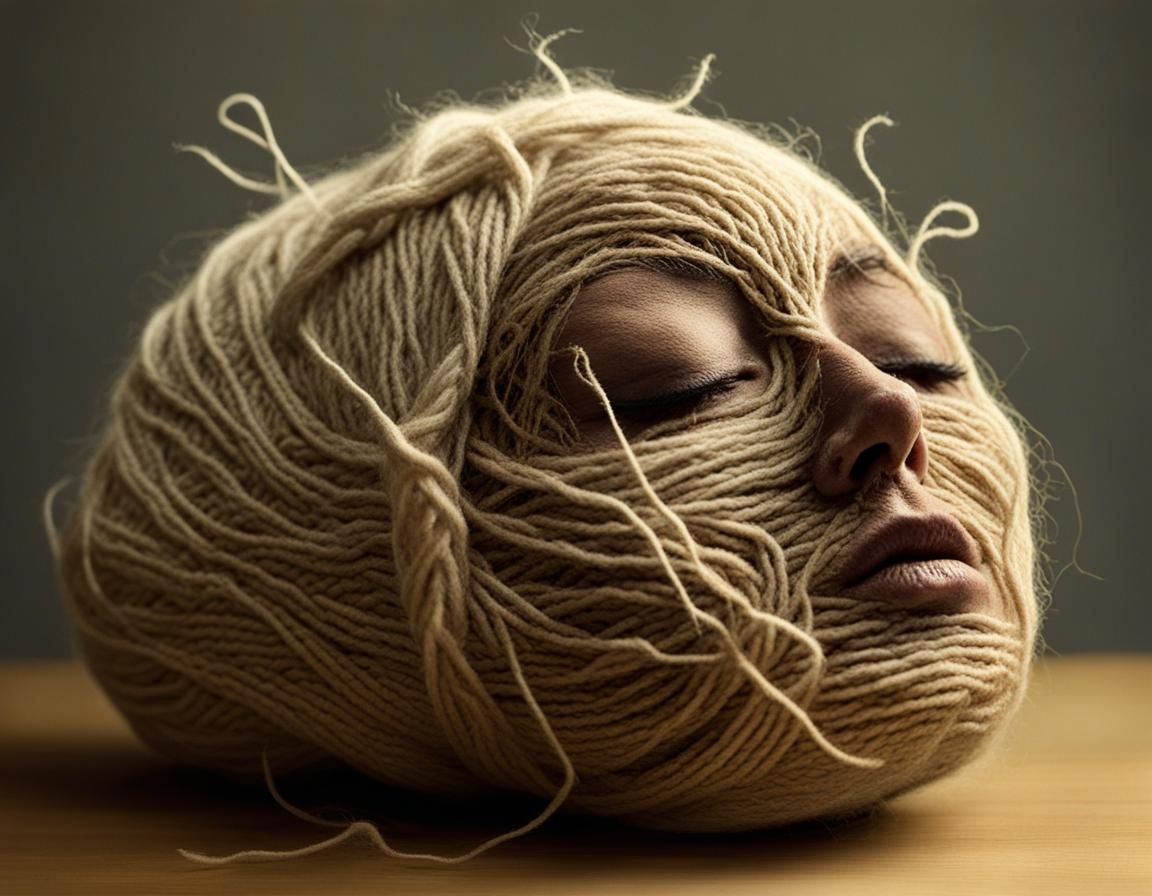 Abstract Fiber Art Sculpture in 3D