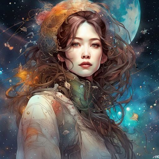 Space Portrait in Digital Art Style