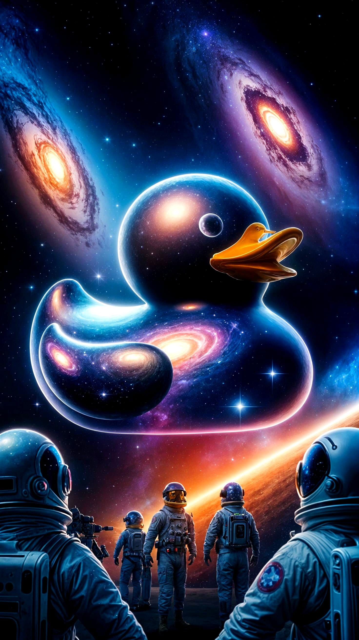 Cosmic Rubber Duck: Serene Galactic Marvel