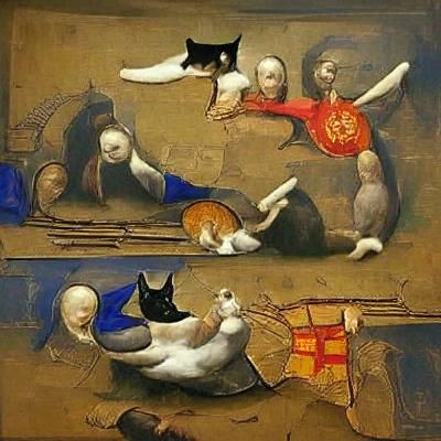 Renaissance Cat Portrait in Medieval Attire