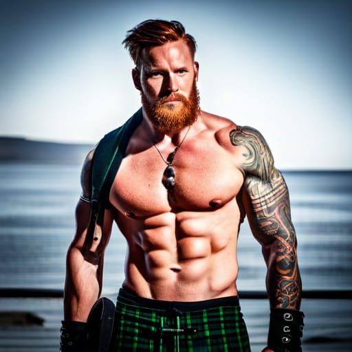 Fierce Scottish Highlander Warrior Portrait