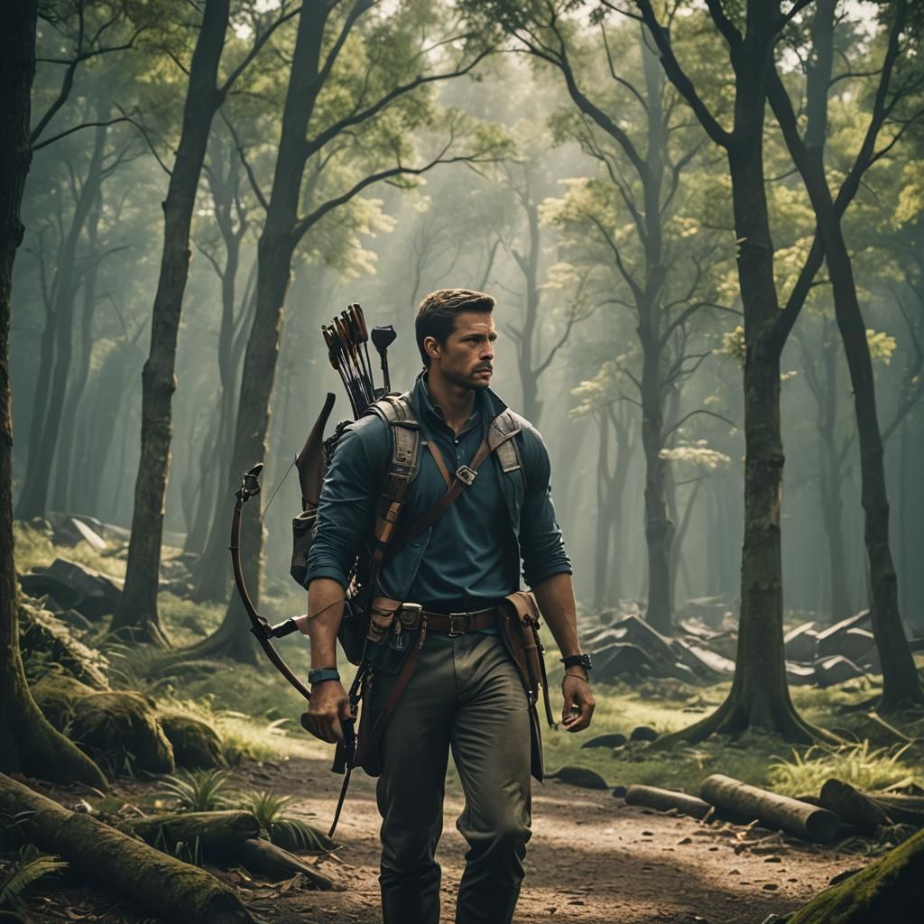 Cinematic Archer Film Still in Dramatic Lighting