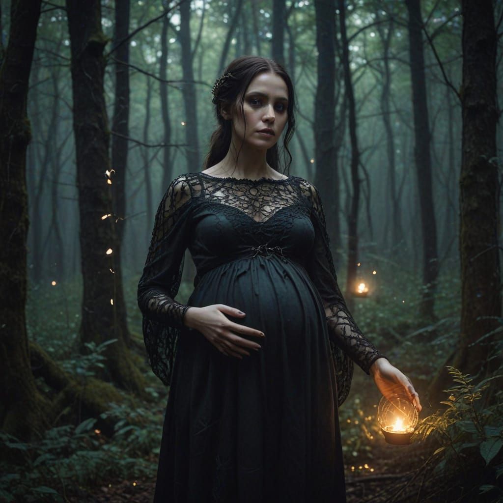 Pregnant Goddess of the Dark Fantasy Realm